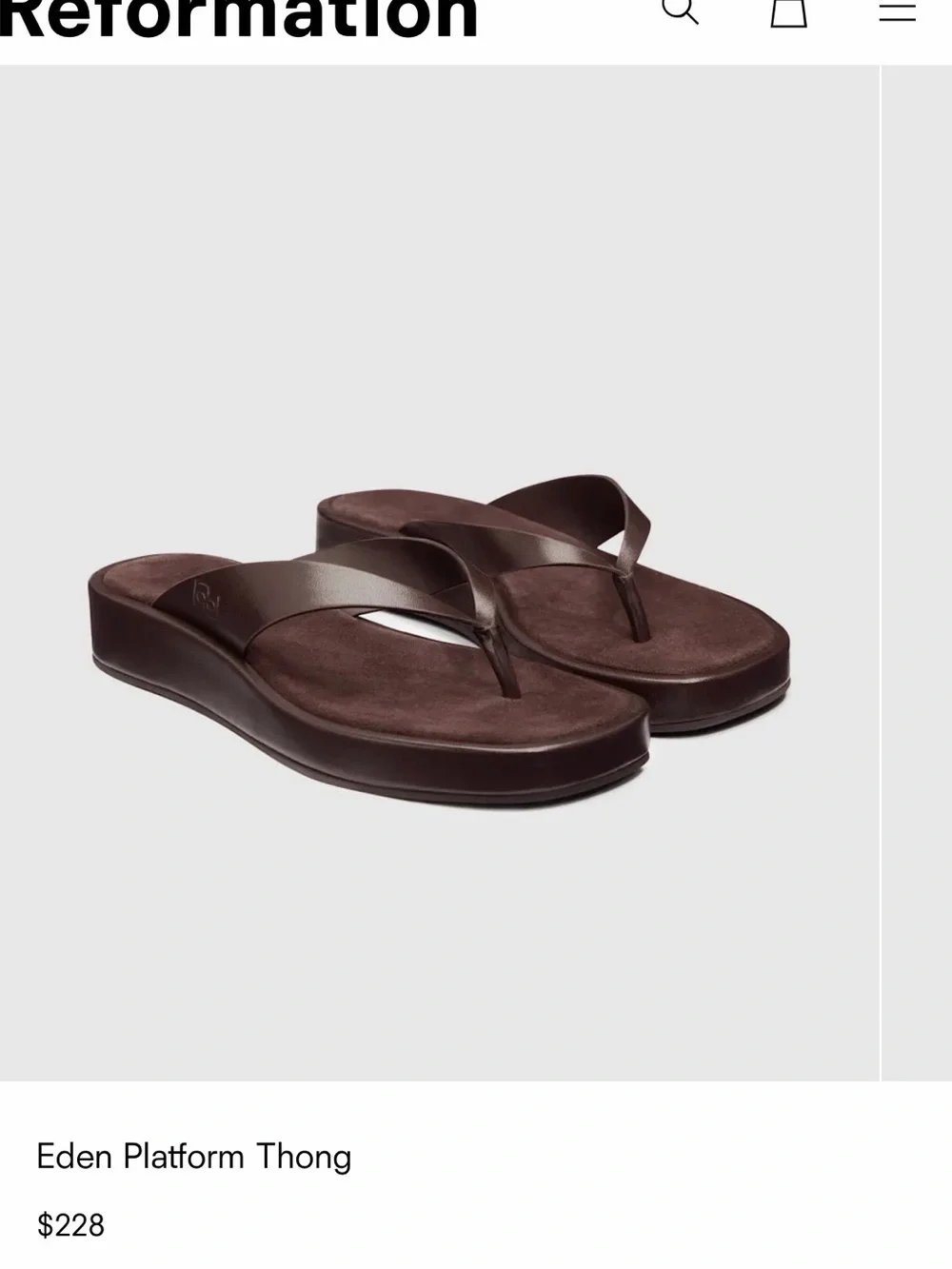Reformation Eden Platform Thong Sandals in Dark Brown 7